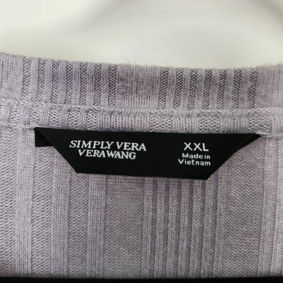 Simply Vera Vera Wang Women's Ribbed Sweater Light Gray Bat Wing Sleeve Size XXL - Picture 5 of 6